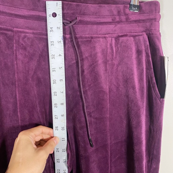 NWT Andrew Marc Sport‎ Velour Lounge Pants Plum Velvet Womens Medium - Picture 9 of 15